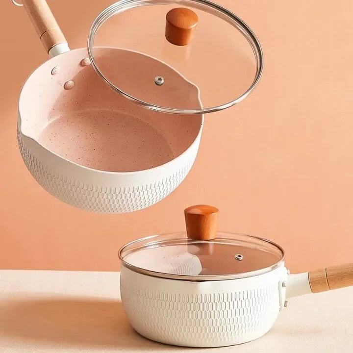 1pc Blue/Green/White Non Stick Pan Milk Pot Baby Food Pot Snow Pan Frying And Boiling Integrated Induction Cooker Gas Universal