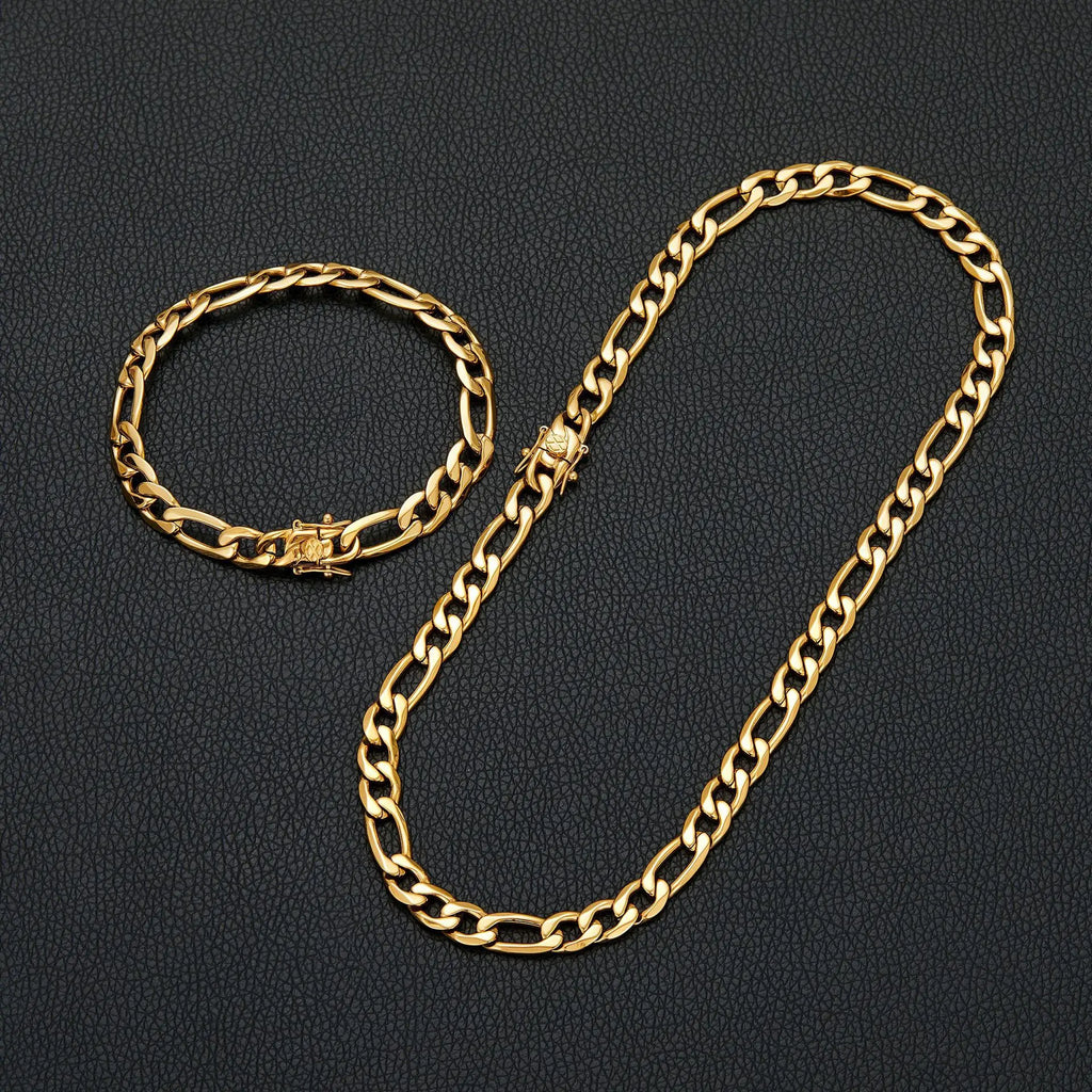 8mm Stainless Steel 1:3 NK Link Chains Necklaces 18K Gold-plated for  Unisex Hip Hop Bracelet Bling Iced Out Rapper Jewelry Gift