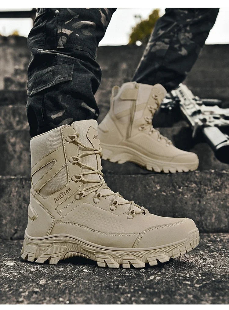 Hiking Shoes Men Outdoor Anti-slip Breathable Comfortable Casual Sports Shoes Men Thick-soled Shock-absorbing Combat Boots Men