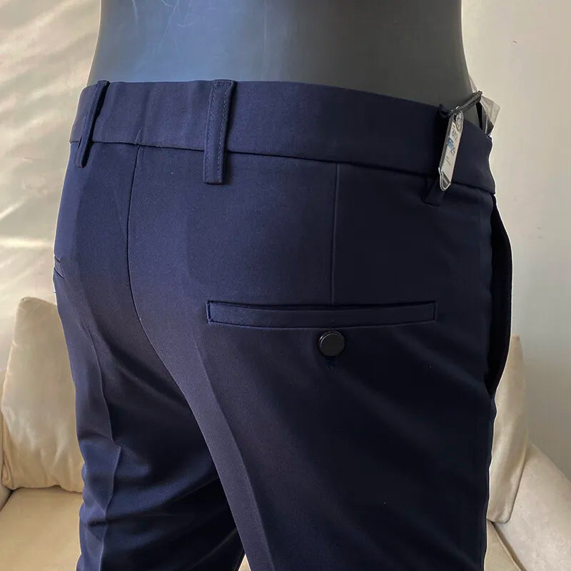 Men Dress Pants 2025 Autumn New Suit Pants Solid Business Casual Straight Slim Fit Trouser Formal Pantalones Hombre Men Clothing
