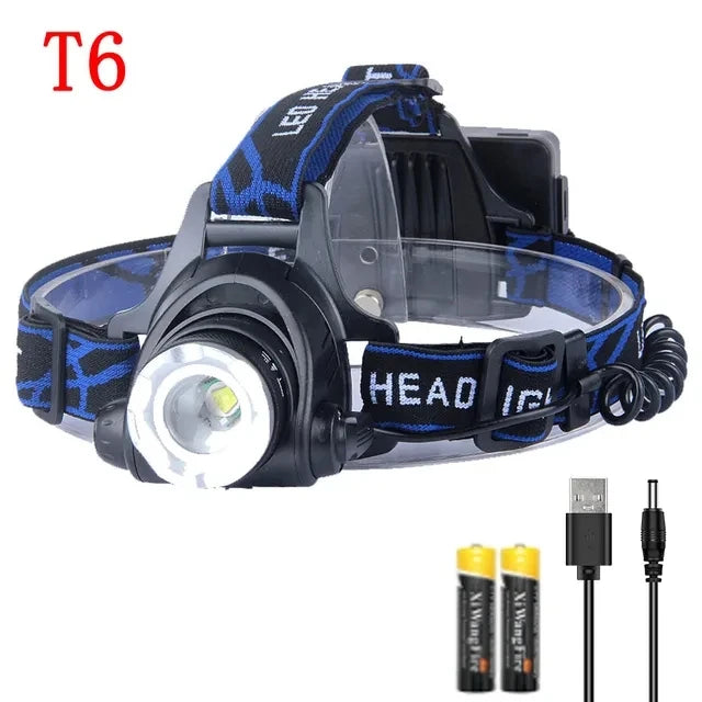Powerful LED Induction Headlamp Use18650 Rechargeable battery Headlight Aluminium Outdoor camping Lamp High Lumen Head Torch