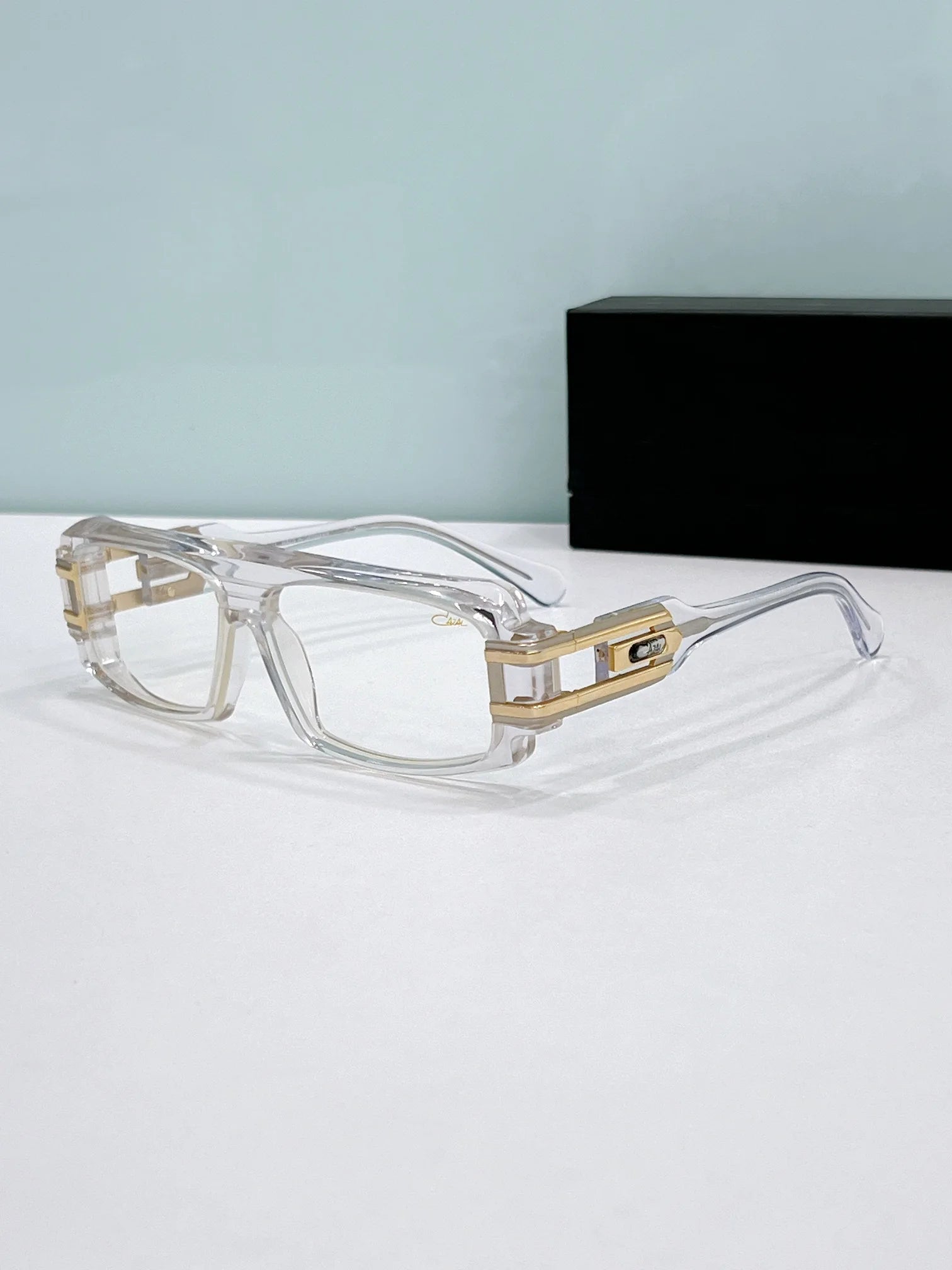 Original CCAZAL MOD164 Trend Classic Rectangle Acetate Frame Men Sunglasses Premium Casual UV400 Polarized Women Couple Eyewear