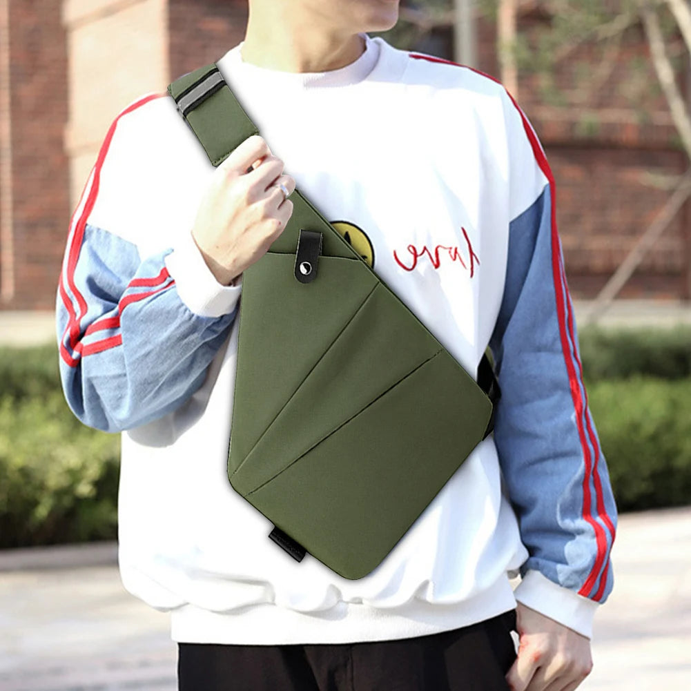 Mens Fashion Chest Bag Multifunctional Fanny Pack Large Capacity Simple Sling Bag Anti Theft Bag Ergonomic Waist Pack