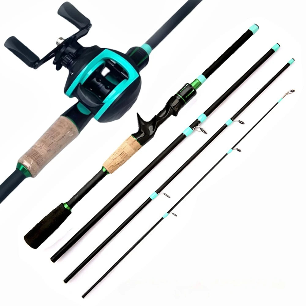 Fishing Rod Reels Combo 4/5Sections ML Action 3.5g-14g Ultralight Trave Rod With Baitcasting Reel Kit Carp Fishing Pesca1.8/2.1m