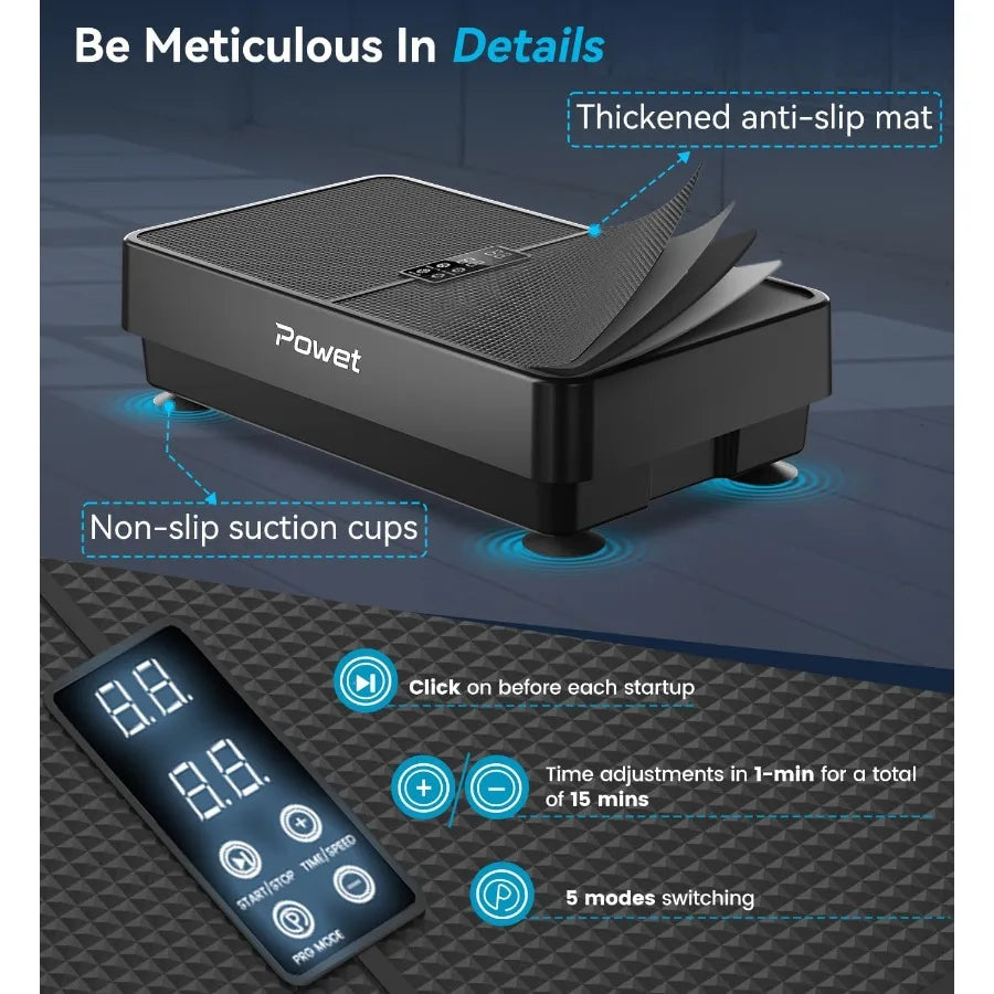 Vibration Plate Exercise Machine 99 Speed Levels with 5 Setting Modes 400LBS Whole Body Workout Waver Vibration Plate for Lymph