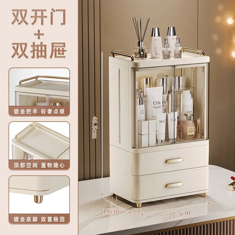 Cosmetics Storage Box Desktop Large Capacity Eyebrow Pencil Makeup Brush Dustproof Storage Rack Skincare Product Storage Box