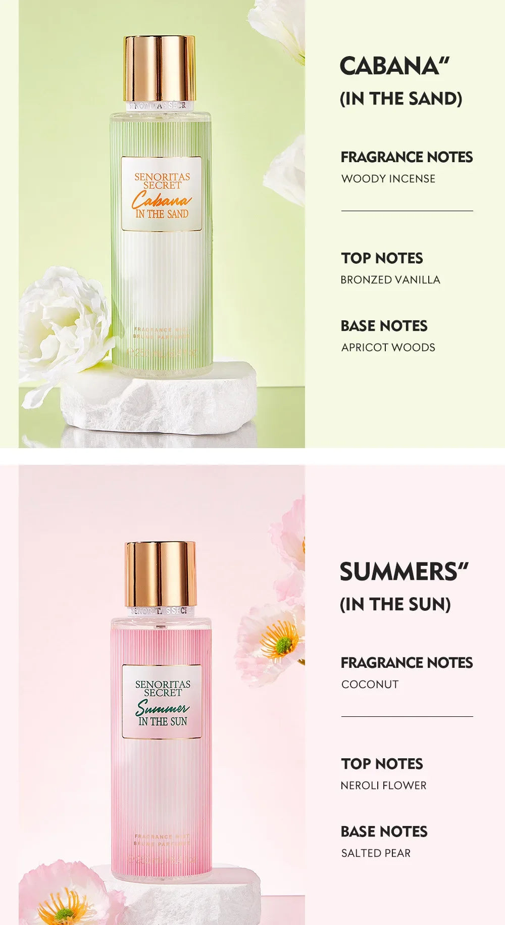 Body Spray Women's  Fragrance Floral and Fruit Tone Lasting Fragrance Thailand's 250ml