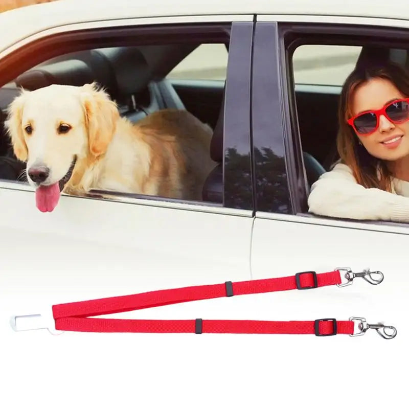 Dog Seat Belt For Car Adjustable Shock-Absorbing Dog Safety Belt User Friendly Pet Accessories Wear-Resistant Dog Seat Belt For
