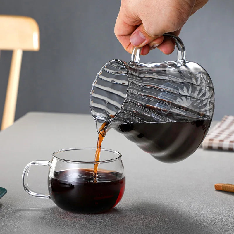 Leeseph Coffee Carafe, High Borosilicate Glass Coffee Server for Pour Over Coffee Ware Clear Pot with Rubber Lid, 600ml/20oz