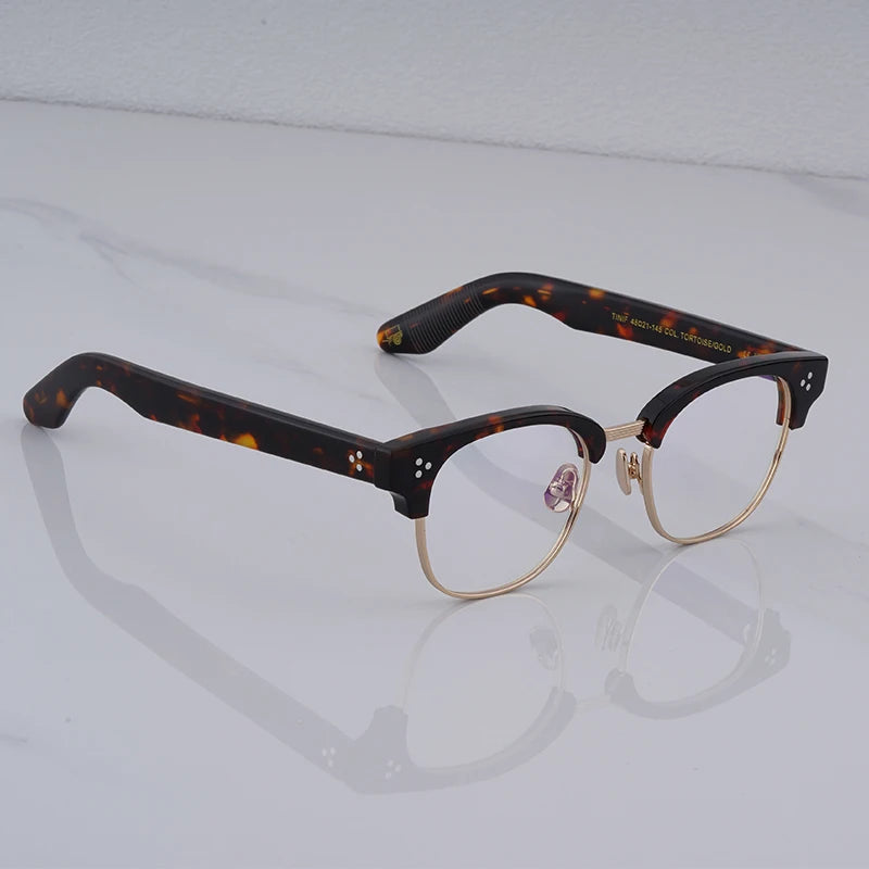 LEMTOSH Glasses Frames TINIF For Men Women Acetate Alloy Square Classic Eyewear Designer Brand Vintage Fashion Eyeglasses