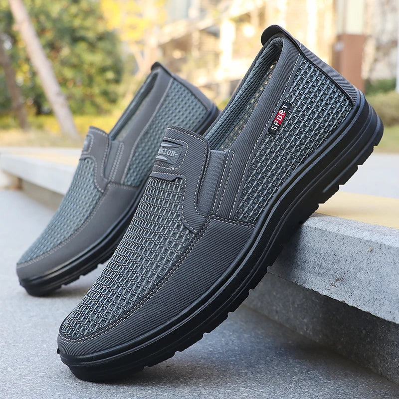 Men's Fashionable Solid Woven Knitted Running Shoes - Lightweight, Breathable and Non-Slip - Perfect Sports Shoes for Outdoor Ad