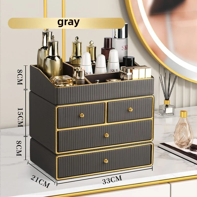 Makeup Box Desktop Large Capacity Skin Care Product Shelf Dustproof Perfume Storage Organizer Removable Cosmetics Storage Box
