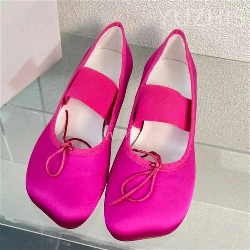Shoes Women Size35-41 Genuine Leather Slippers Med Heels Butterfly Knot Summer Slides Prints Designer Shoes Zapatillas De Mujer