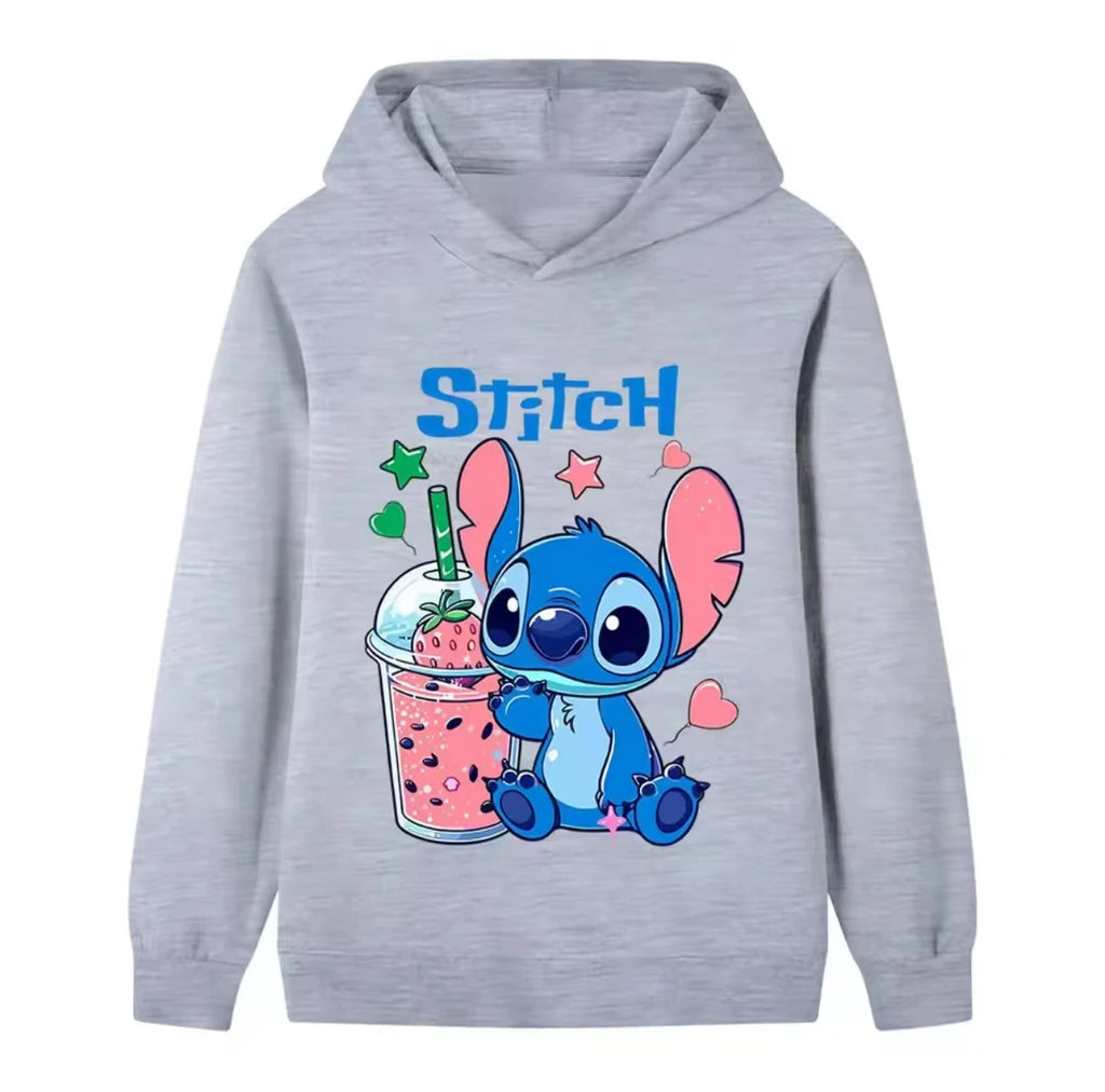 Disney Stitch Children's Spring and Autumn Hoodie 2-12 Year Old Boys and Girls Casual Fashion Outdoor Sports Long Sleeve Top