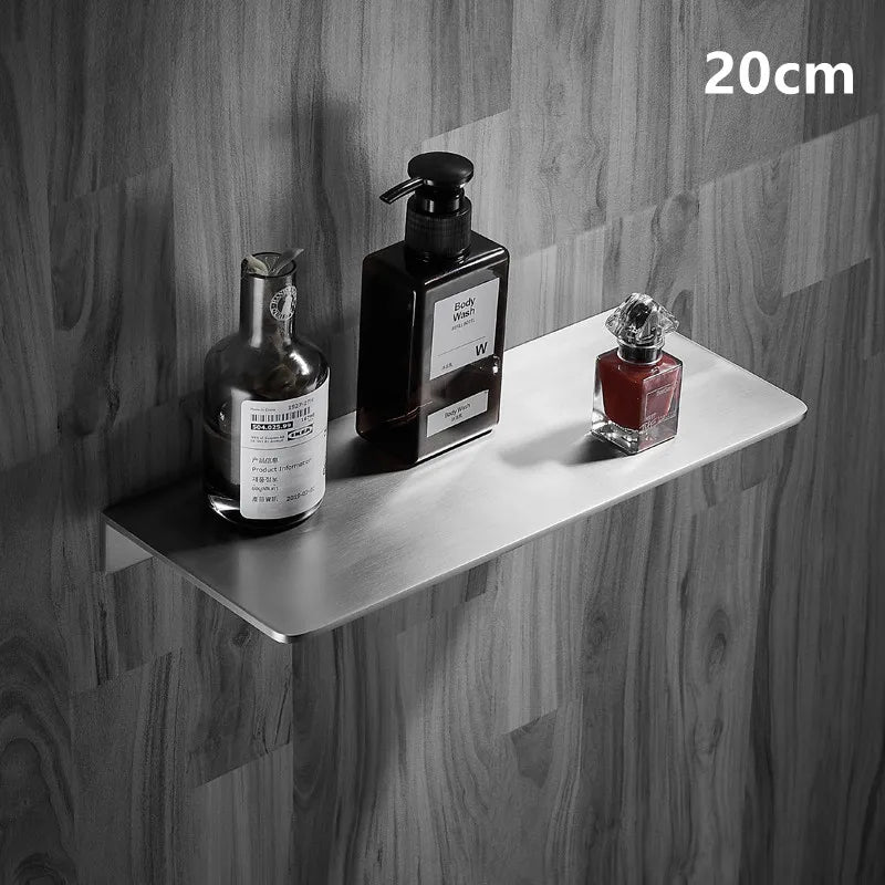 304 Stainless Steel Bathroom Storage Rack 20/30/40/50CM Brushed Chrome Shower Rack Corner Rack Multifunctional Bathroom Hardware