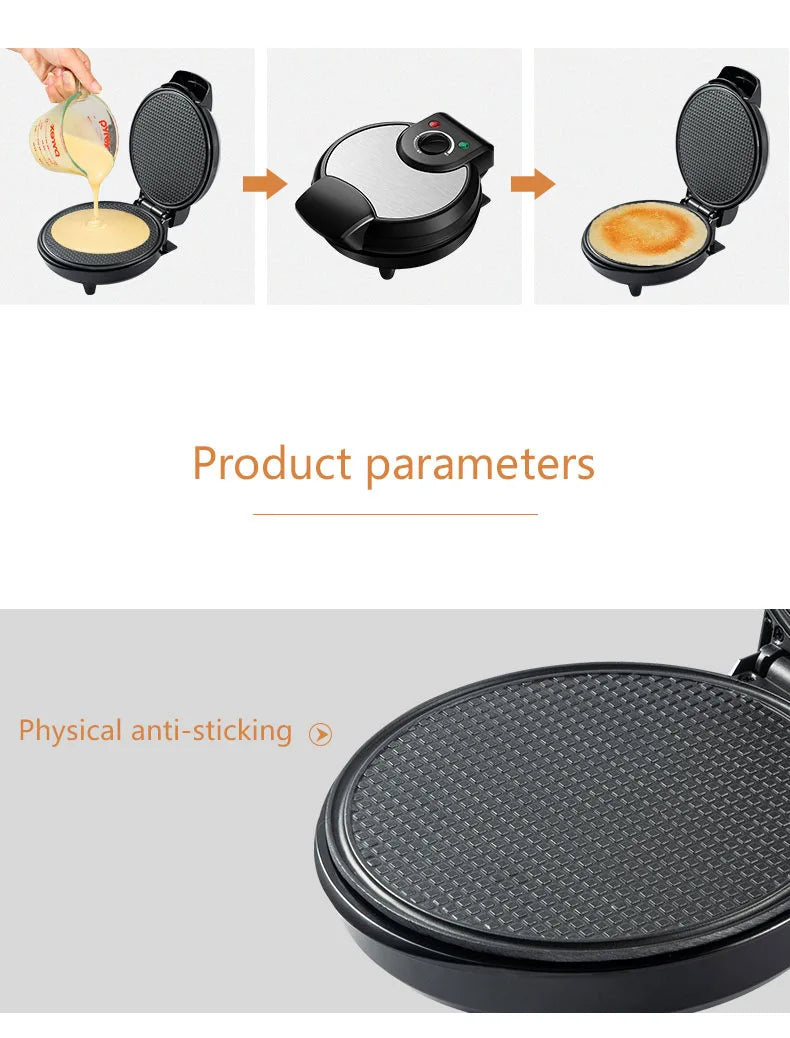Electric Crispy Egg Roll Maker Sandwich Waffle Maker Pizza Pancake Crepe Baking Oven DIY Ice Cream Cone Machine