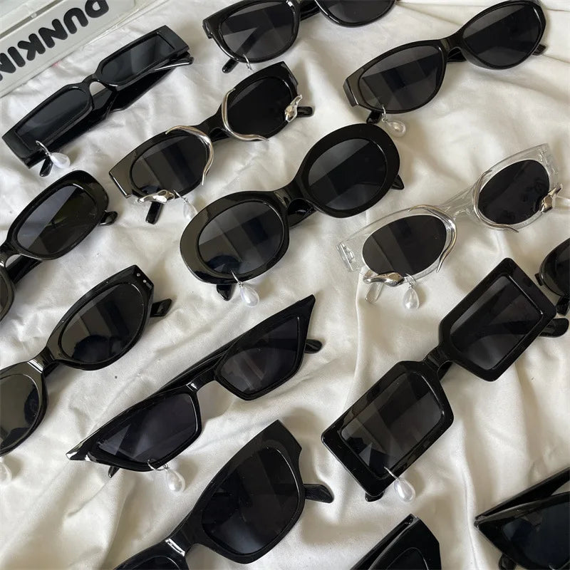 Pearl earrings water drop Designer sunglasses personalized niche sunglasses cat eye glasses for men and women