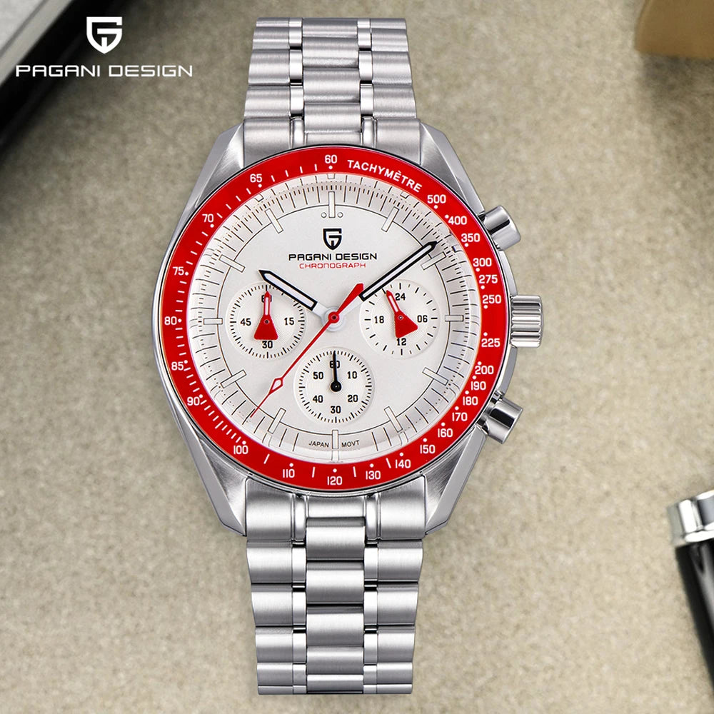 PAGANI DESIGN New Men’s Watch Chronometer Sapphire Mirror Red Quartz Watch For Men Waterproof Luminous Relogio Masculino 2025