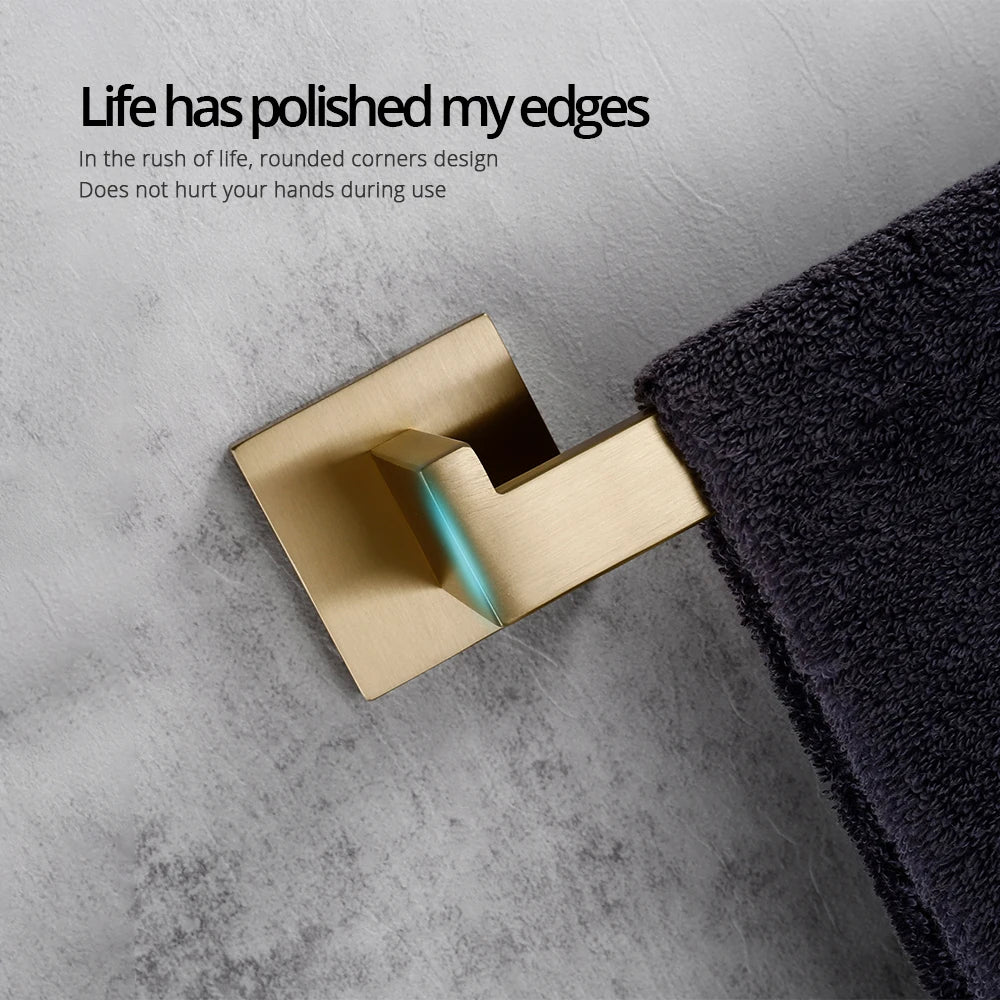 Bagnolux Towel Holder For Bathroom Wall Mounted Black Towel Bar Brushed Gold Bathroom Accessories Matte Black Towel Rack