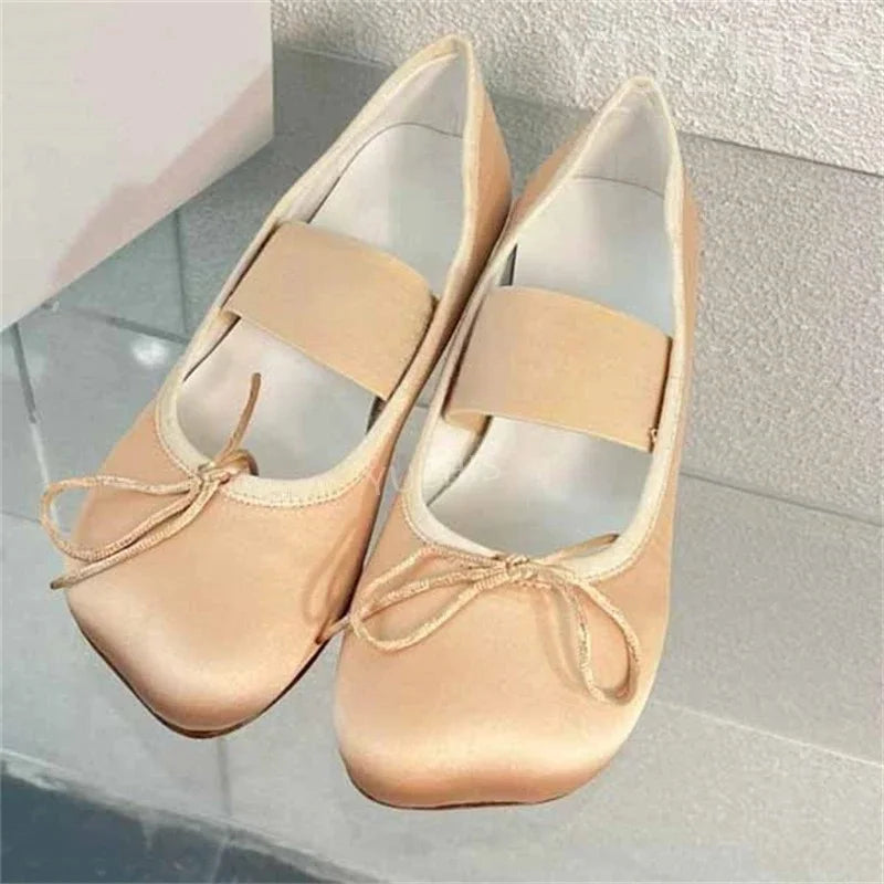 Shoes Women Size35-41 Genuine Leather Slippers Med Heels Butterfly Knot Summer Slides Prints Designer Shoes Zapatillas De Mujer