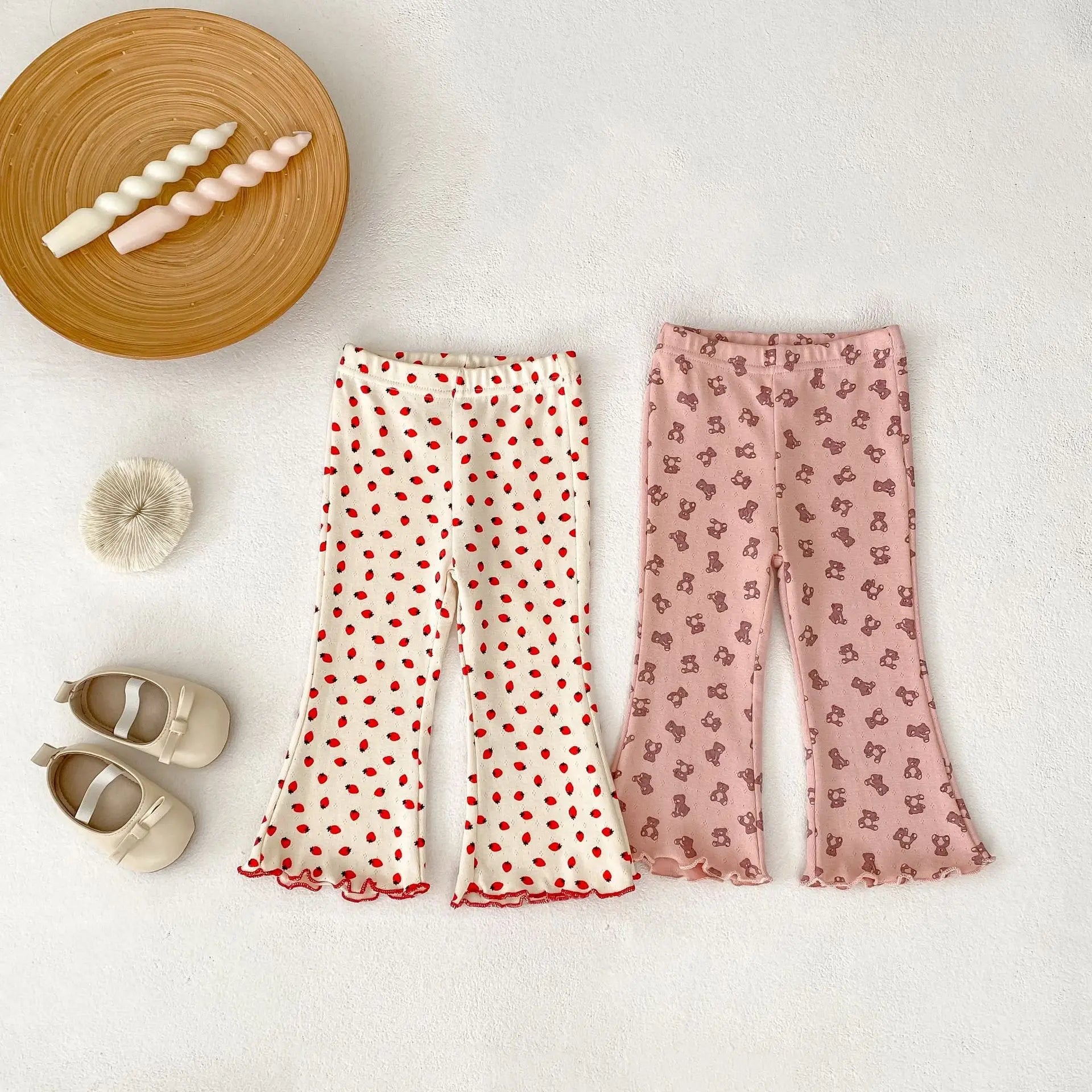 2025 New Korean Version Autumn Baby Girl Floral Micro Print Baby Leggings Baby Mosquito Proof Pants