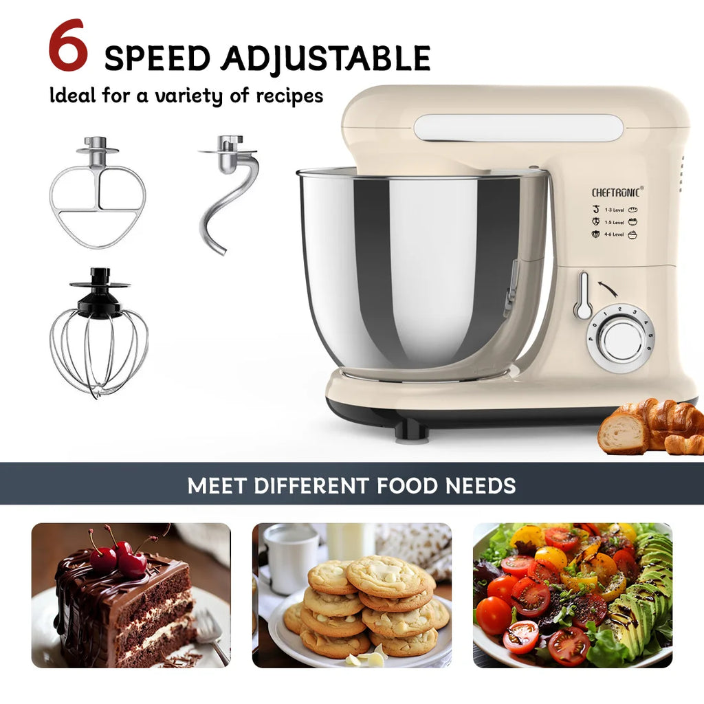 1pc Stand Mixer, Tilt-head Mixers, Kitchen Electric Dough Mixer, For Household Aids, 300W 3.8QT Stainless Steel Bowl, US Plug