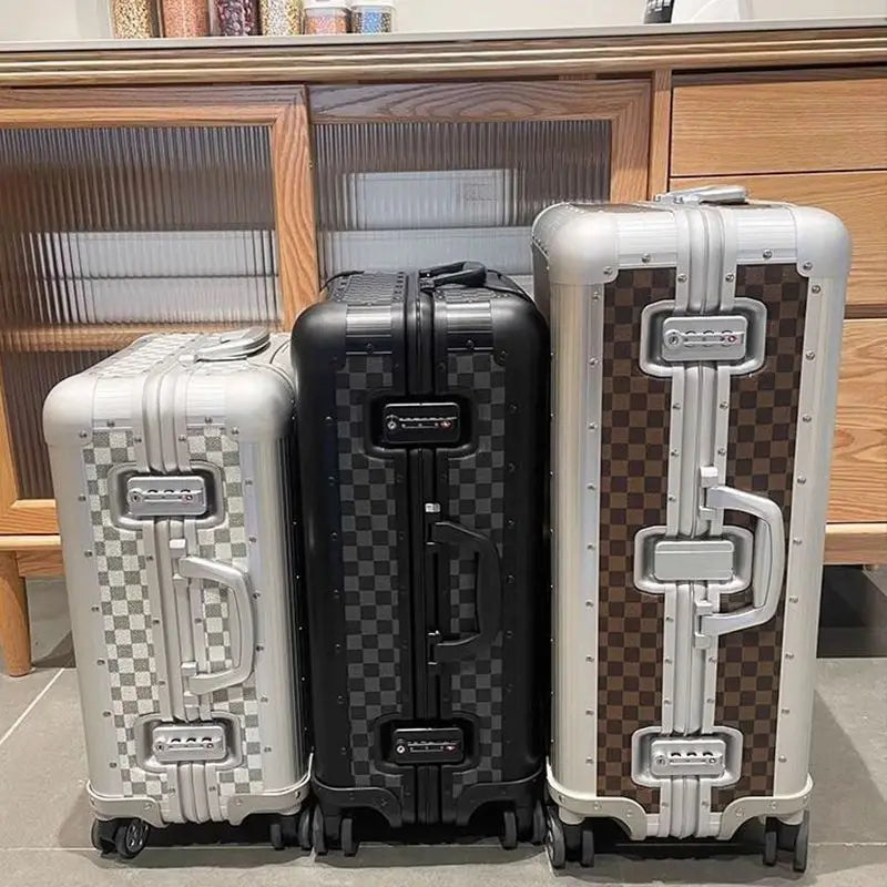 High-end light business aluminum-magnesium alloy 20 chassis suitcase universal wheel 24 trolley case suitcase silent