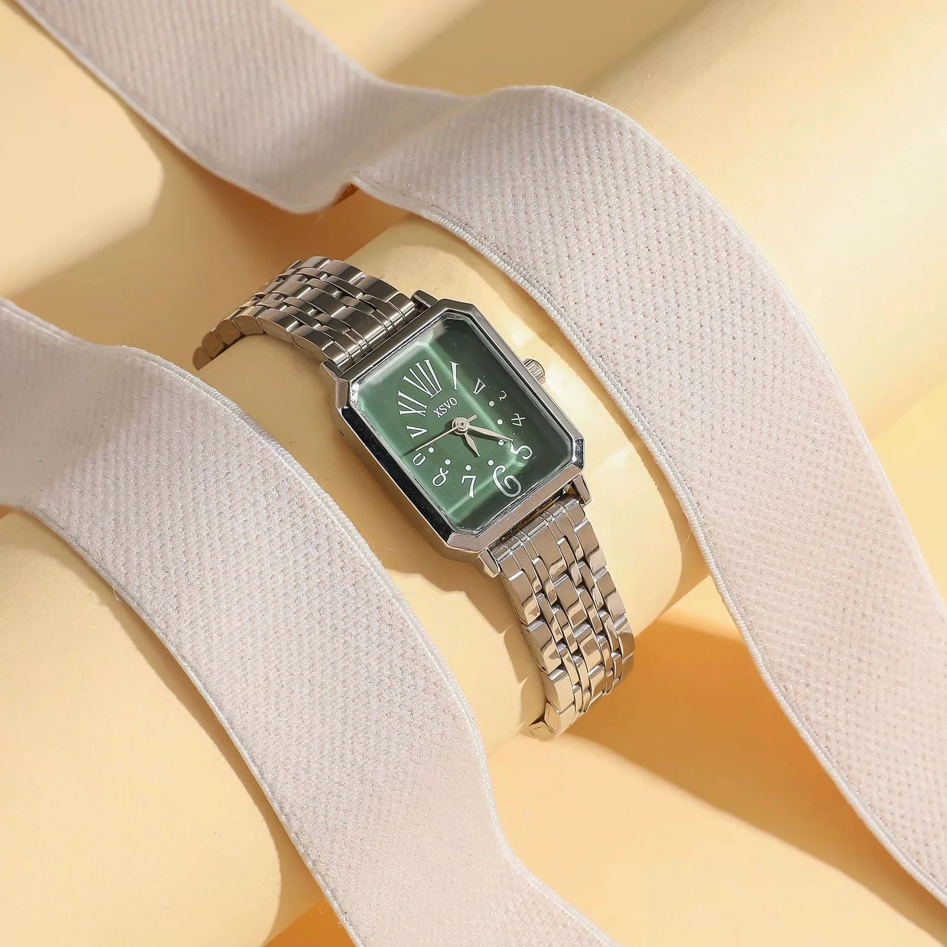 Fashion Women's Watches Casual Rectangular Dial Ladies Mechanical Watches Clock