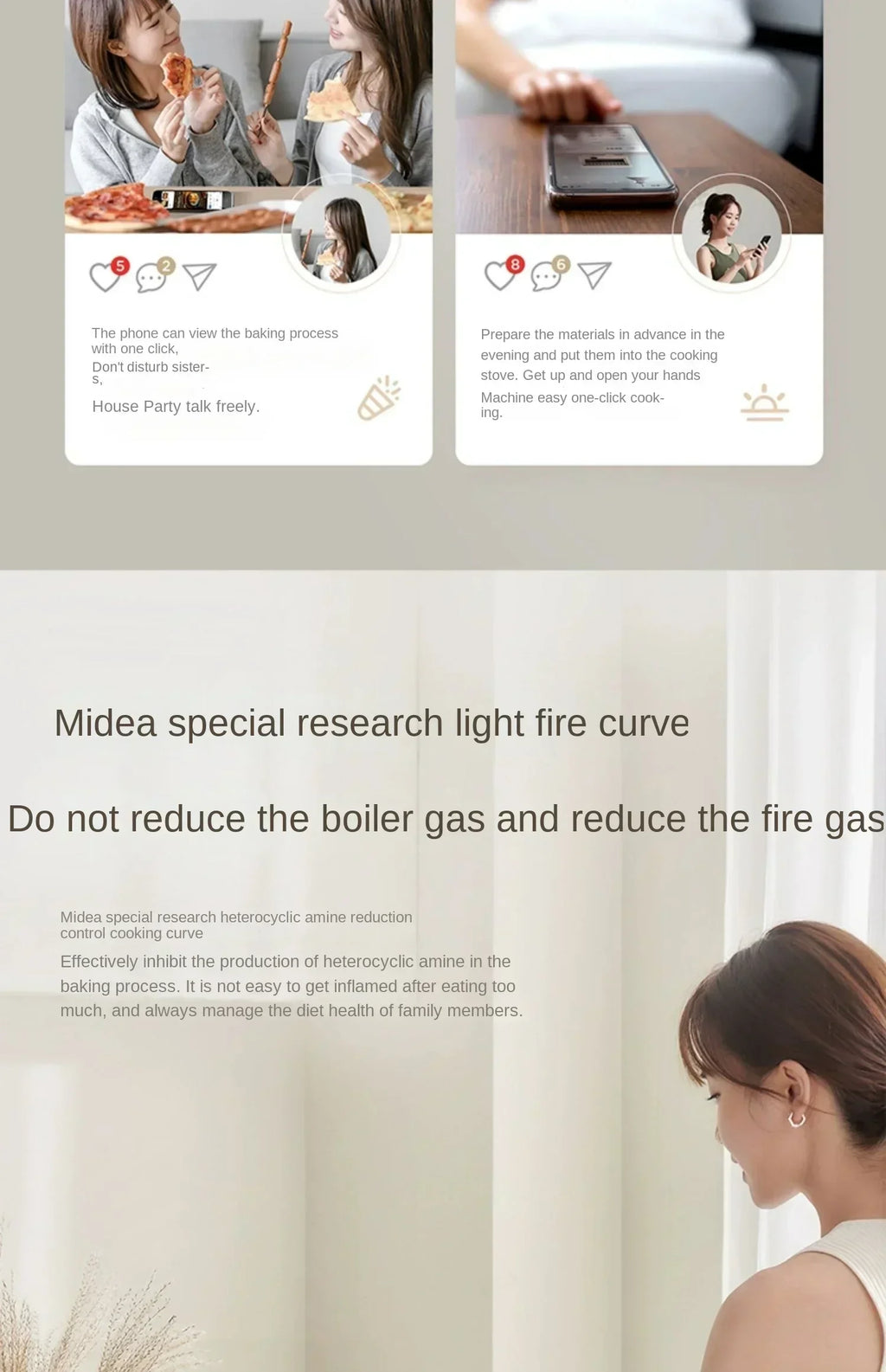 220V Midea Micro Steaming and Baking Integrated Household Intelligent Multi functional Variable Frequency Microwave Oven AD