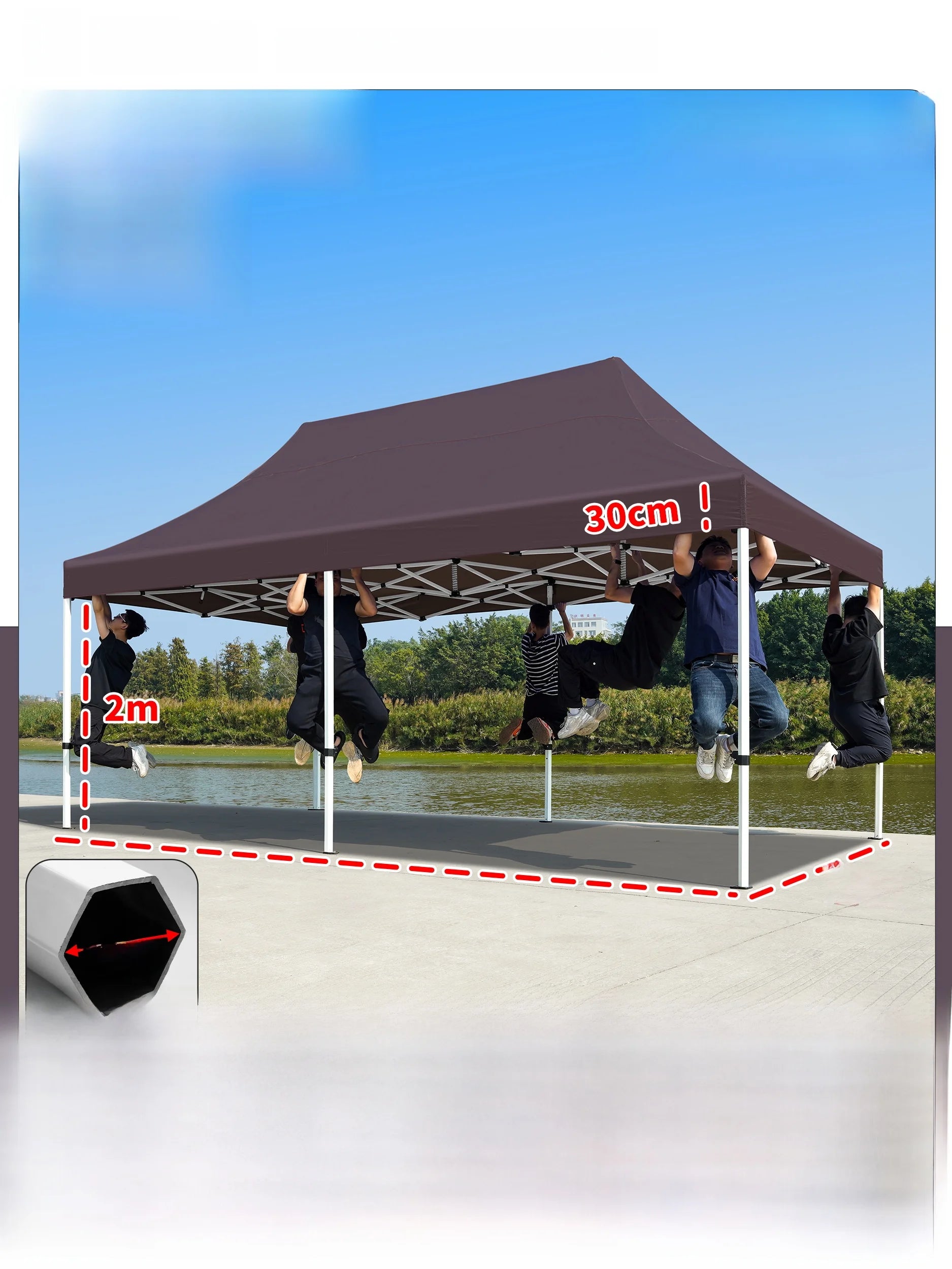Thiened Four-Legged 3x6 Meters Tent Outdoor Rain And Sun elter Stall Special Outdoor Cam Travel Supplies Canopy