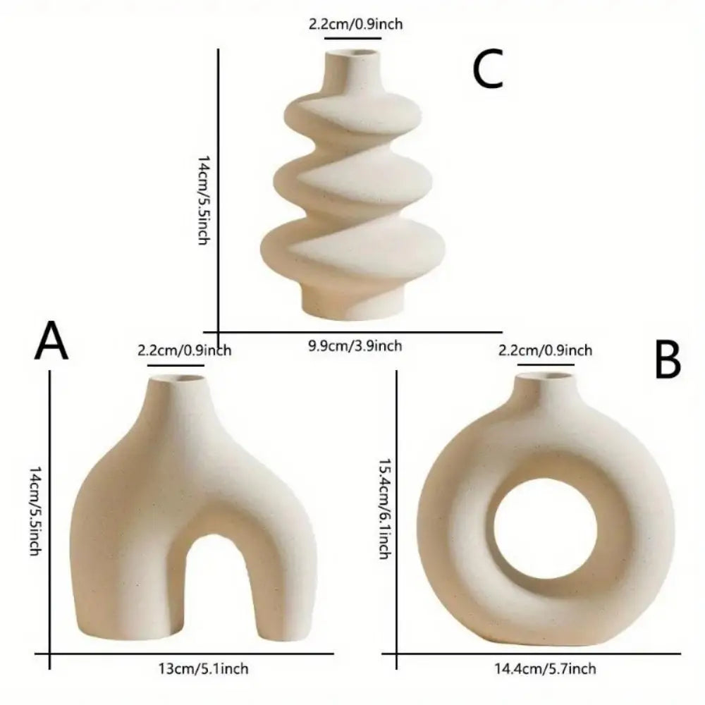 Modern white/black ceramic flower vase in Nordic style, Bohemian home decoration, wedding decoration accessory, desktop art deco