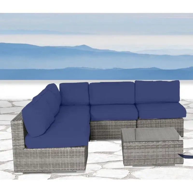 6-Piece Outdoor Wicker Sofa Set - Pre-Assembled Patio Furniture Collection for Ultimate Comfort and Style