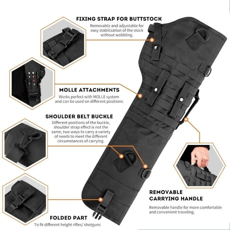Hunting Rifle Gun Bag Shotgun Case Thick Padded 73cm Shotgun Handbag Scabbard With Shoulder Handbag Camping Outdoor Weapon Bag