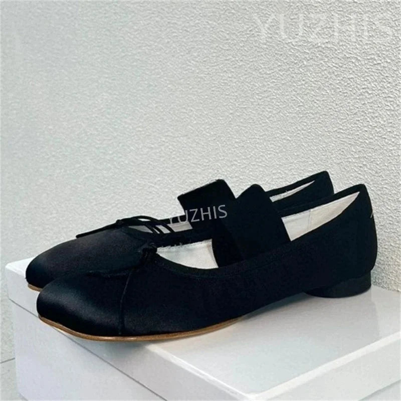 Shoes Women Size35-41 Genuine Leather Slippers Med Heels Butterfly Knot Summer Slides Prints Designer Shoes Zapatillas De Mujer