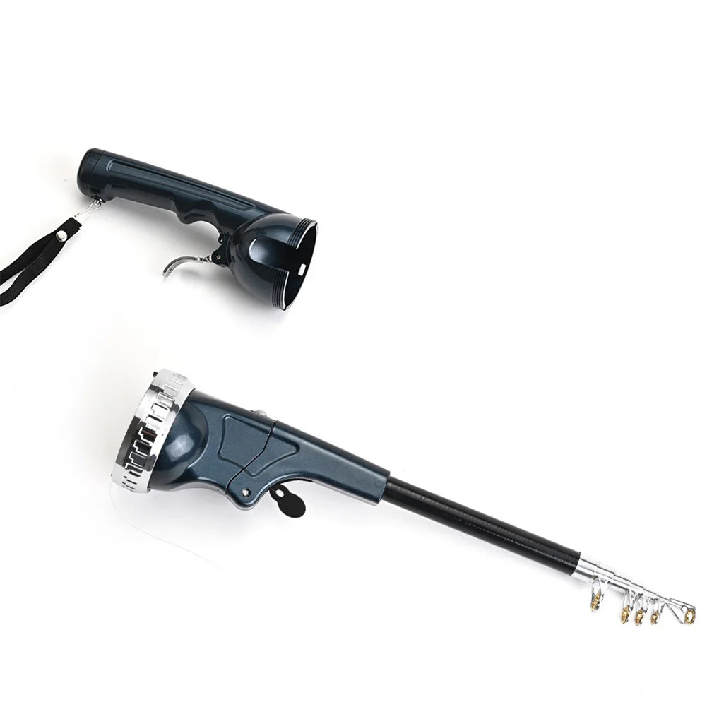 Portable Folding Fishing Rod Telescopic Fishing Pole with Reel Line Spinning Rod Carbon Fiber for Outdoor Fishing Gifts for Men