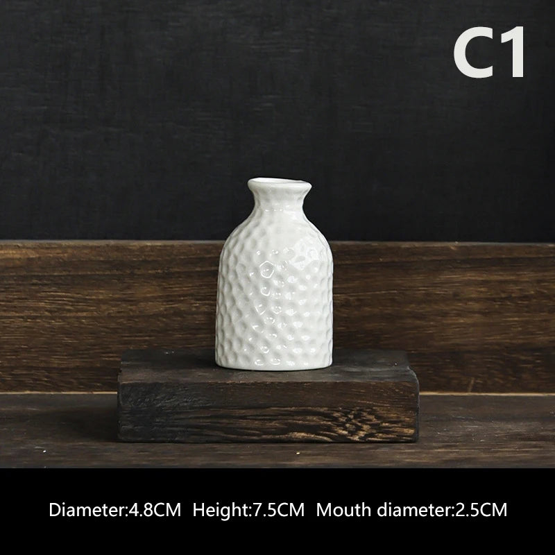 Ins Ceramics Flower Vase Nordic Hydroponics Vases Creative Room Decor Mini Flower Plant Bottle Pots Table Ornament Colorful Vase