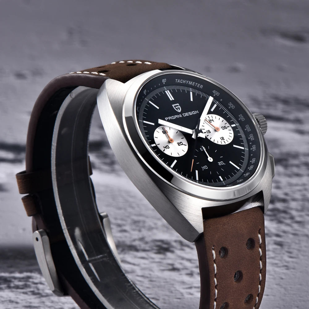 PAGANI DESIGN Men's Watches Luxury Quartz Wrist Watch For Men AR Sapphire Speed Chronograph Retro Dial Clock Reloj Hombre 2023