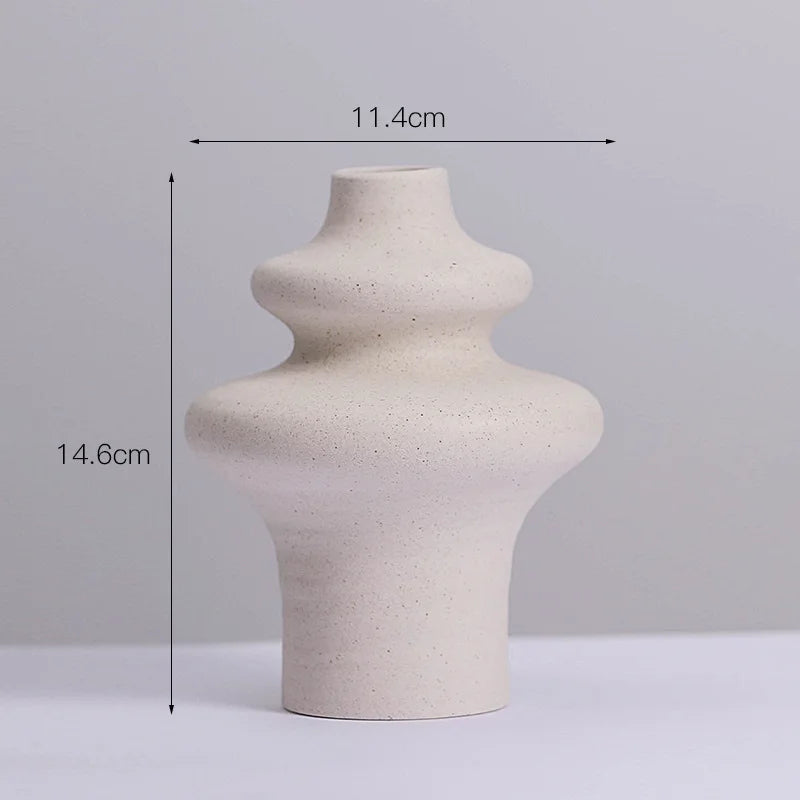 Ins Style Ceramic WhiteVase Decoration Spiral Vase Modern Home Decoration Flower Pot Vase Decoration Home Living Room Decoration