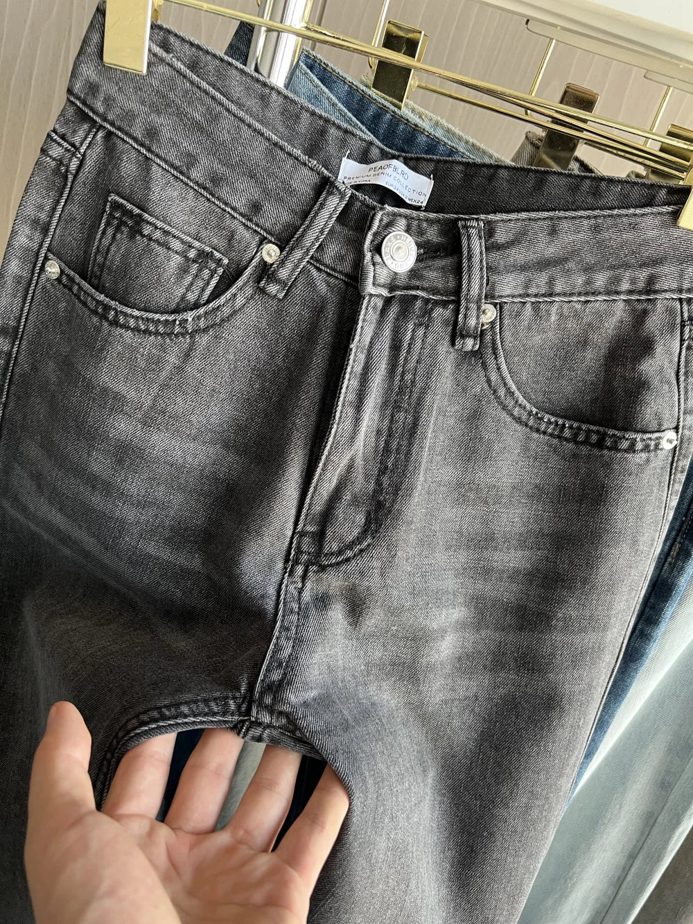 Z1975 straight height waist long jeans 2025 ETJ Autumn/Winter New Wash Product y2k Classic  Jeans for women