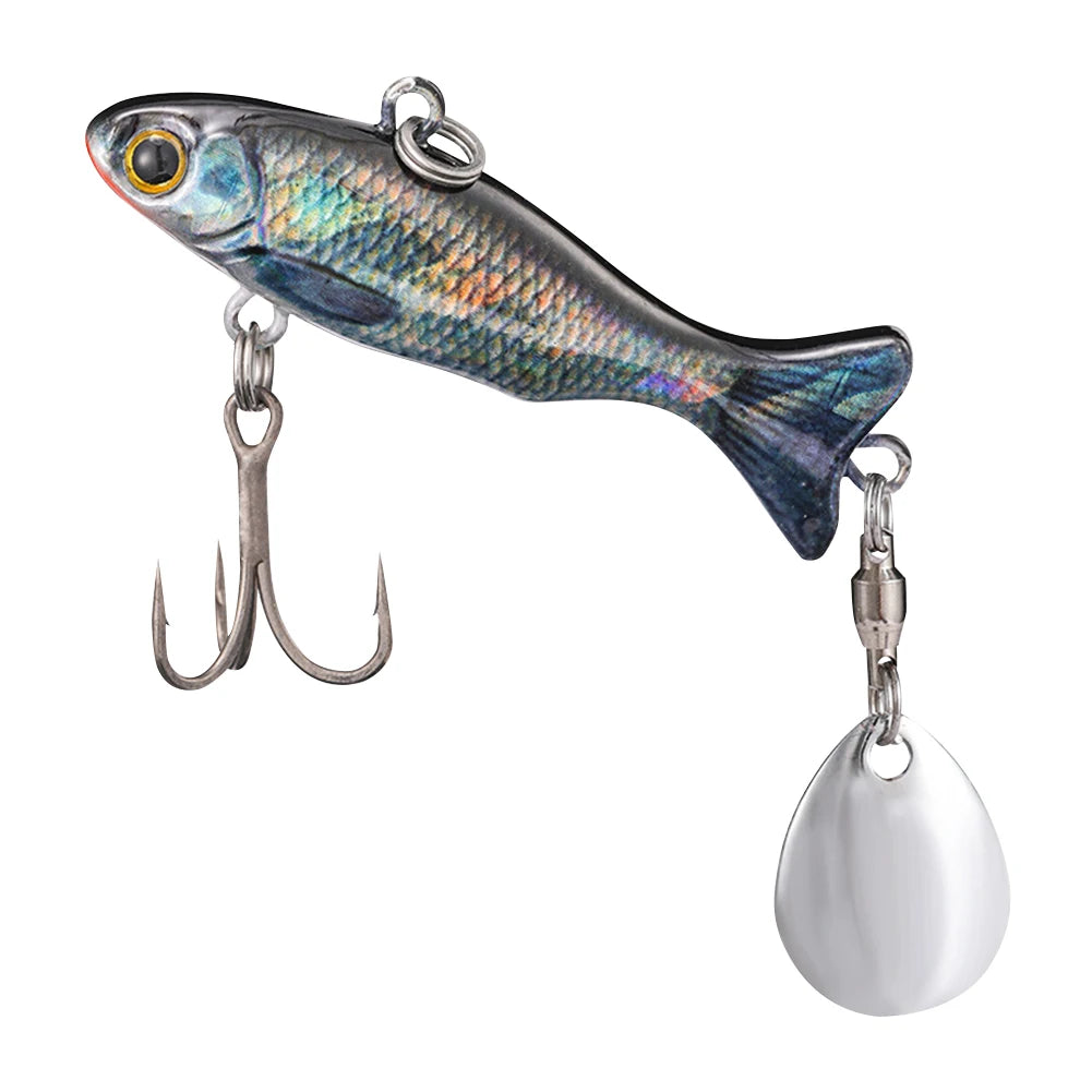 Metal Vib Fishing Lure with Sharp Treble Hooks Hard Bait Artificial Bait Bass Pike Carp Sea Fishing Lure
