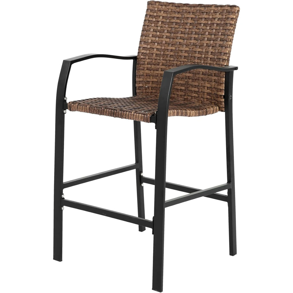 3 Piece Outdoor Bistro Table Set Modern Square Patio Table and Chairs All Weather Steel Balcony Furniture for Yard Garden