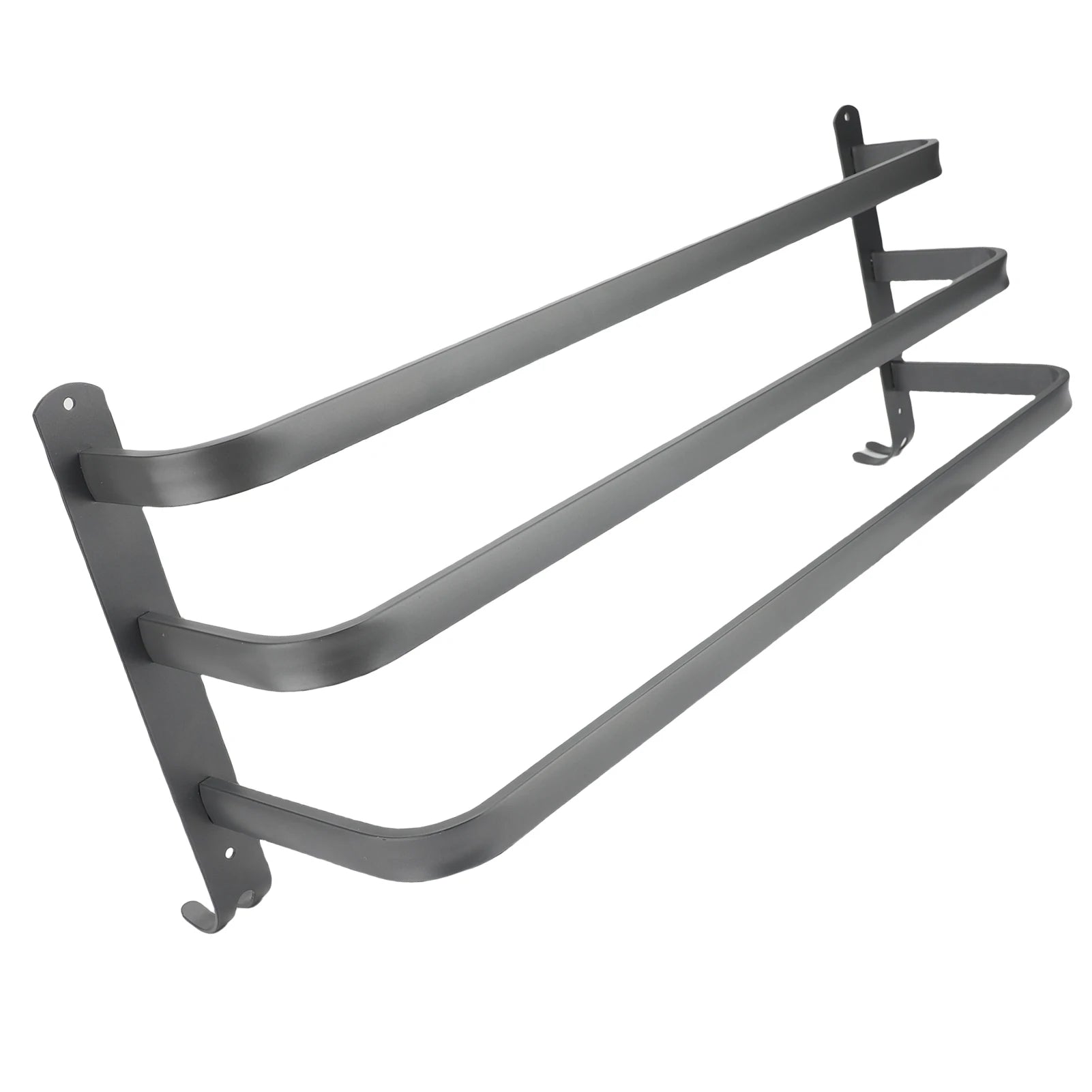 3 Tier Bathroom Towel Rack 60CM Aluminum Alloy Space Saving Convenient Hook Wall Mounted Towel Bar Holder Organizer for Kitchen