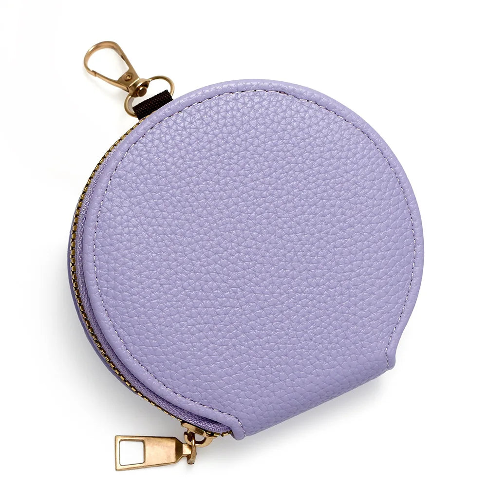 New High Quality Women's Zipper Wallet Portable Round Mini Card Bag Female Coin Pocket Key Bag Credit Card Holder Women's Purses