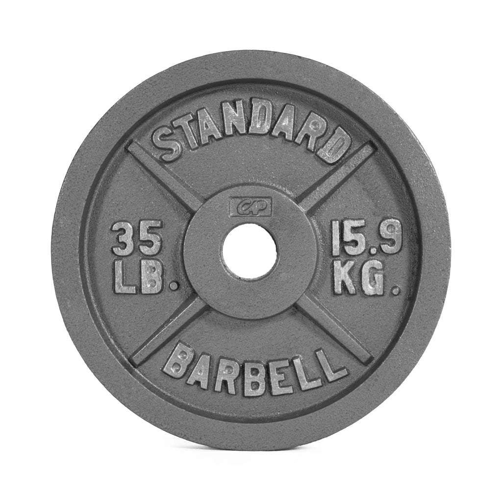 Barbell Gray  Cast Iron Weight Plate, 25 lb,Made of solid cast iron for durability