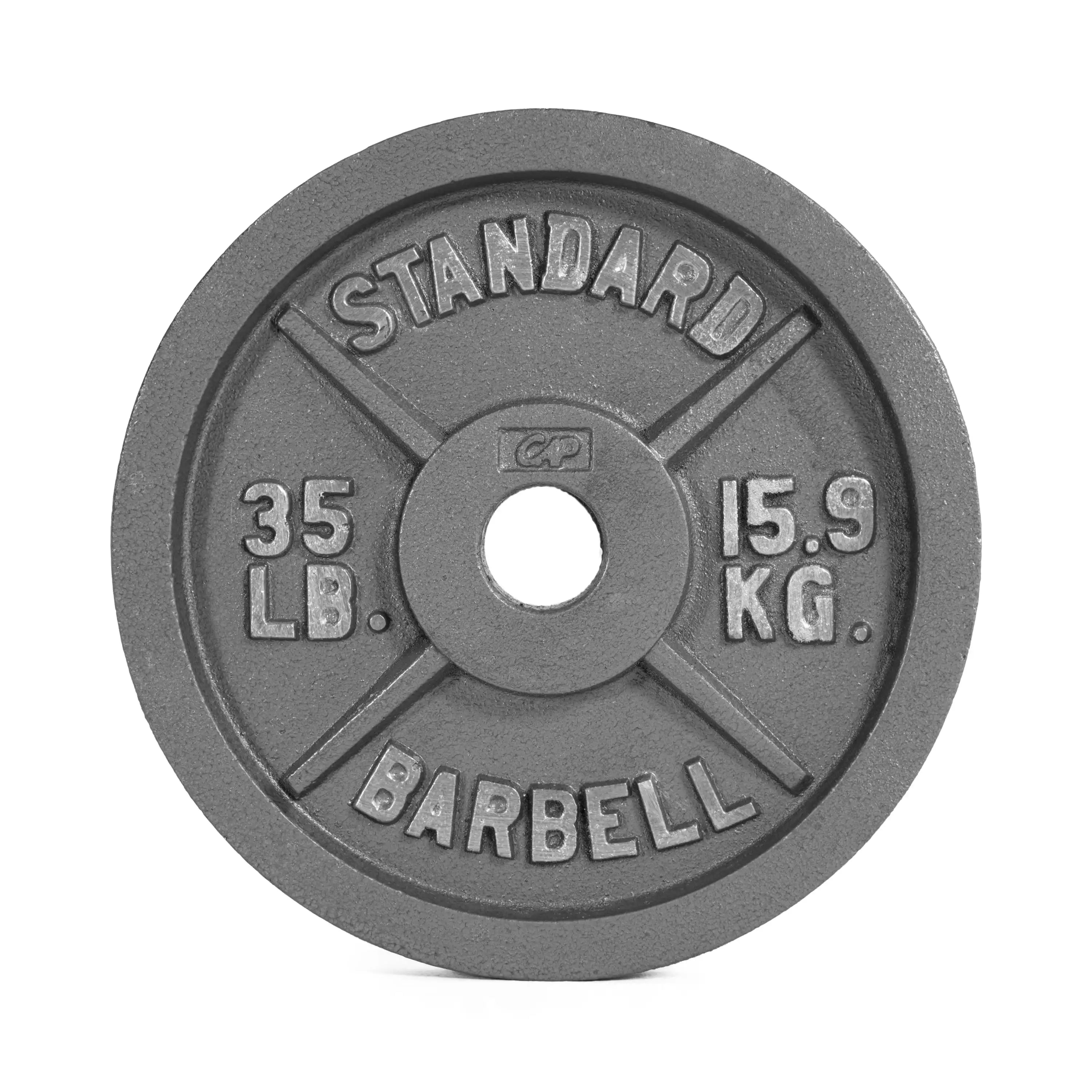 Barbell Gray  Cast Iron Weight Plate, 25 lb,Made of solid cast iron for durability