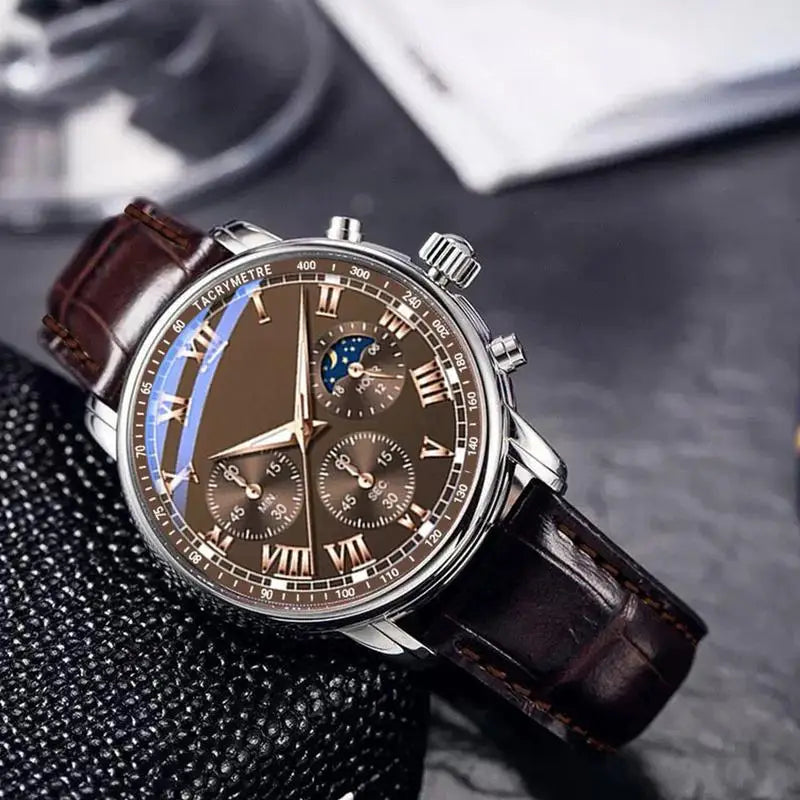 2024 New Classic Sports Watch Casual Men's Watch Fashion Waterproof Leather Men's Watch Suitable For Home Holiday Gifts