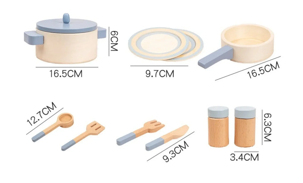 Wooden Mini Kitchen Toys Cookware Pot Pan Cook Pretend Play Educational House Toys For Children Simulation Kitchen Utensils Girl