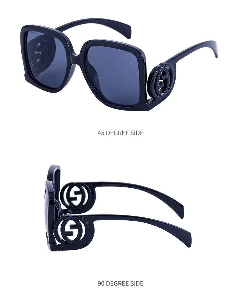 New Sunglasses for Women Retro Fashion Sun Glasses Polygonal Splicing Color Blocked Eyeglass Luxury Design Uv400