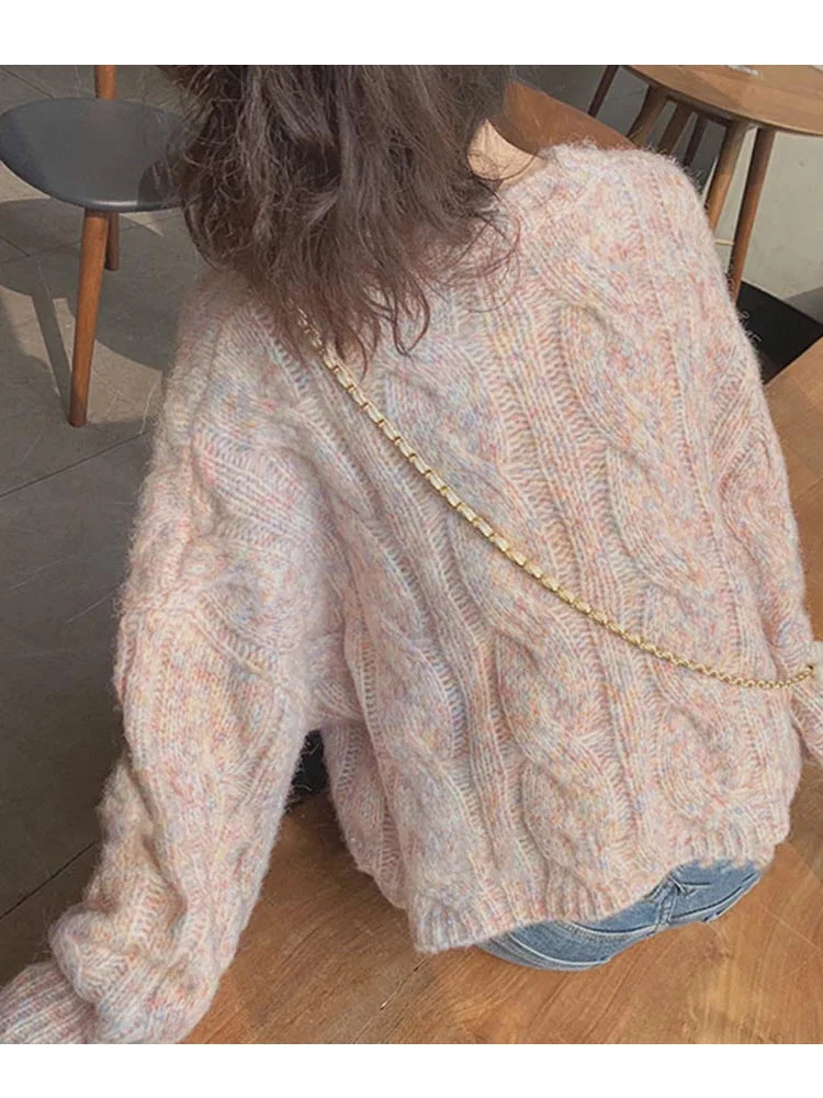 New Fashion Pullovers Knitted Short Sweaters Women Autumn Winter Long Sleeve Women's Sweater Office Lady Elegant Winter Tops