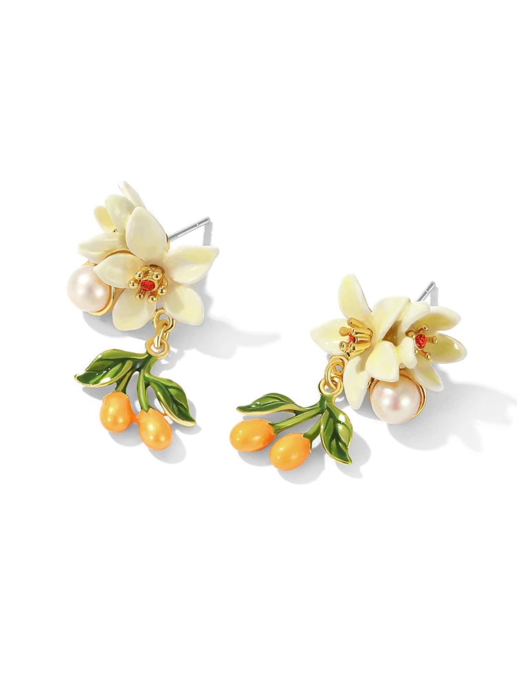Juicy Grape Fine Jewery Set for Women 2024 New Trend Orange Blossom Jewery Accessory Original Design Birthday Christmas Gifts